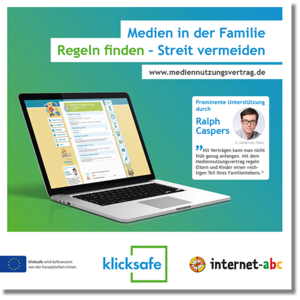 Flyer: Regeln finden - Streit vermeiden (www.mediennutzungsvertrag.de); Bild: klicksafe und Internet-ABC