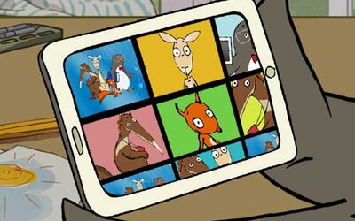 Tablet mit den Internet-ABC-Tieren